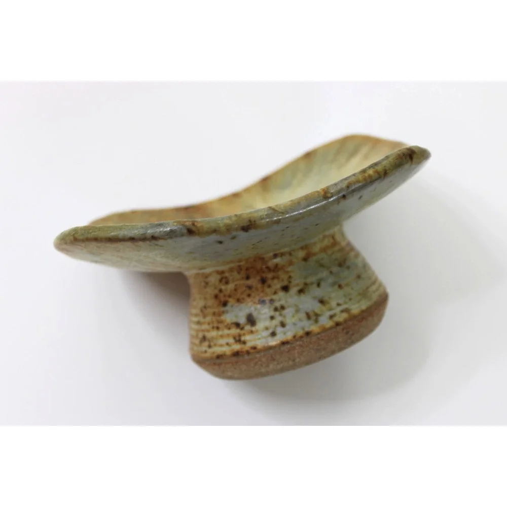 Studio Pottery Nature Dish Signed 